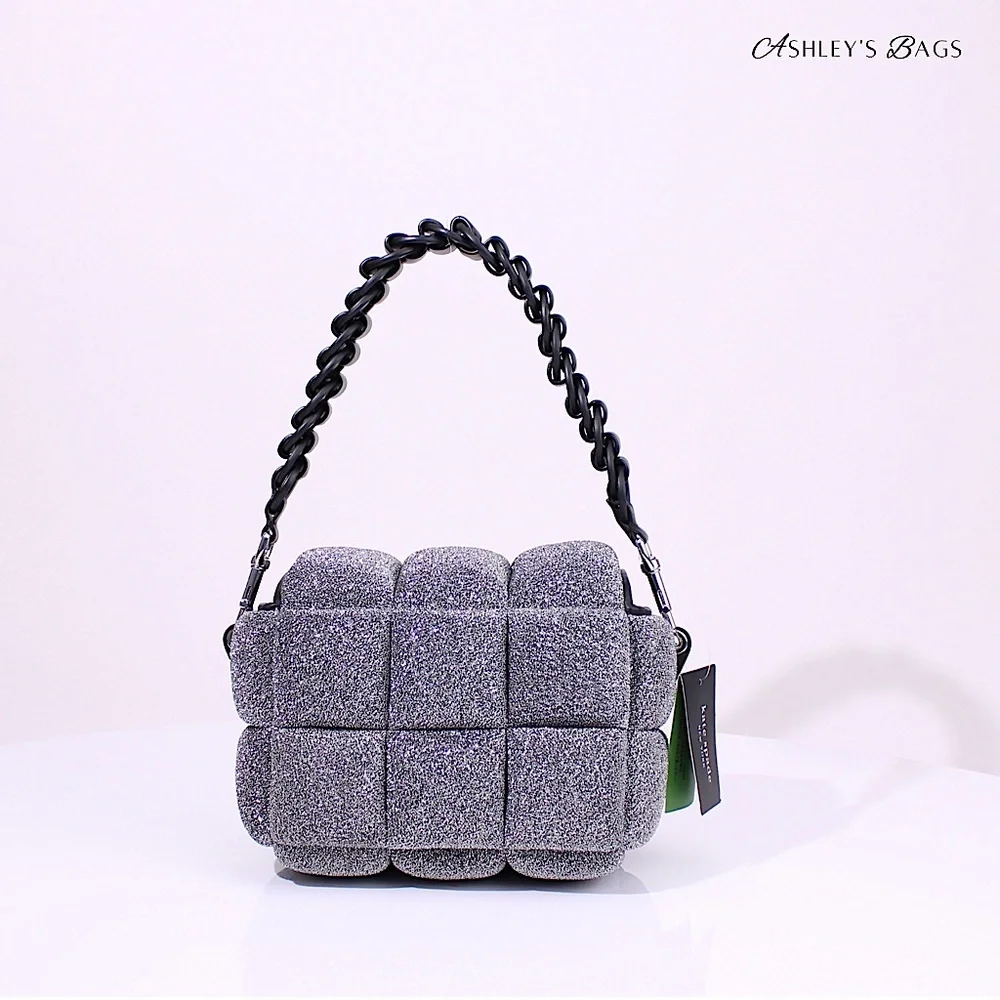 Kate Spade Boxxy Metallic Crossbody In Silver